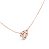 Gold Jewelry, Heart center stone, Rose Gold, view 2