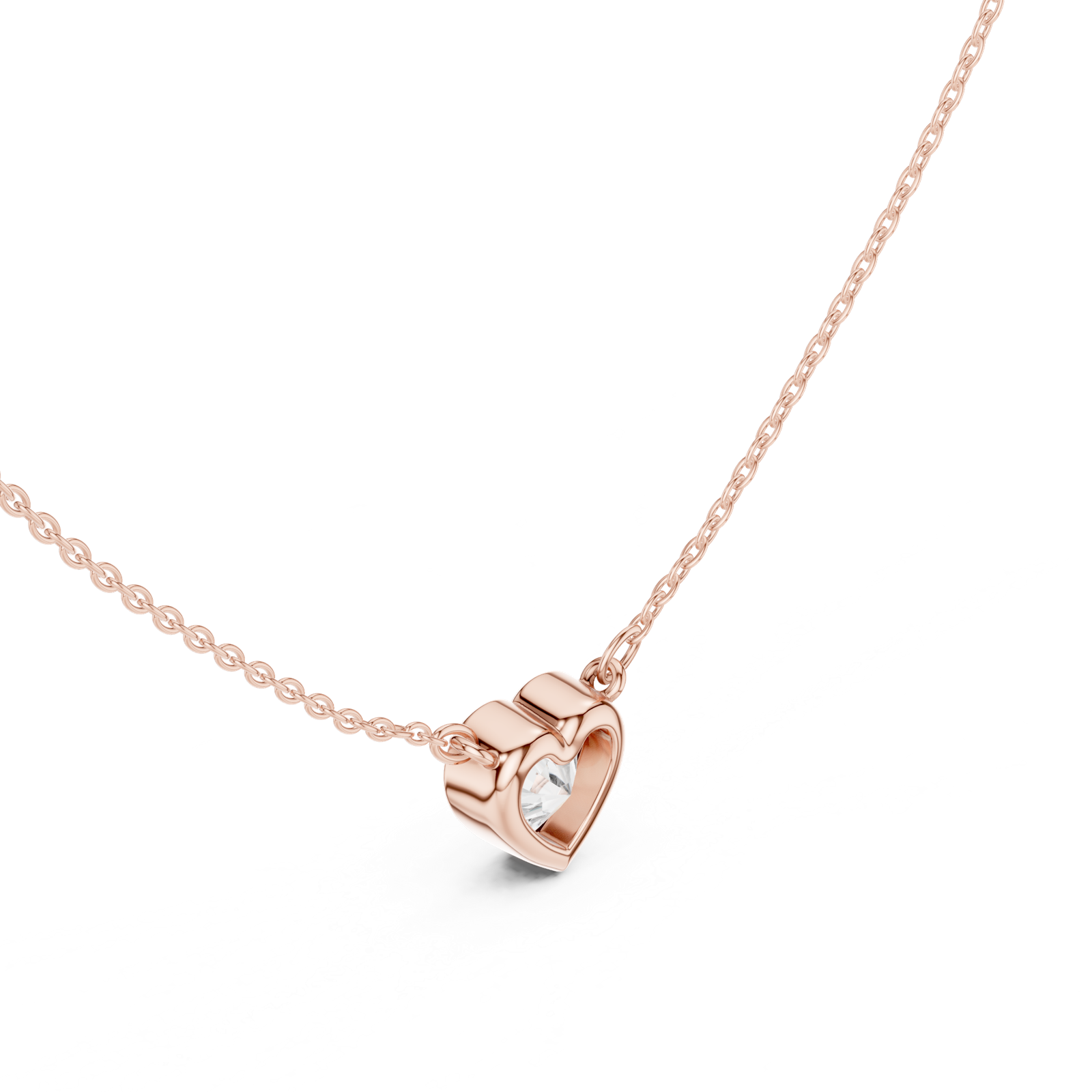 Gold Jewelry, Heart center stone, Rose Gold, view 2
