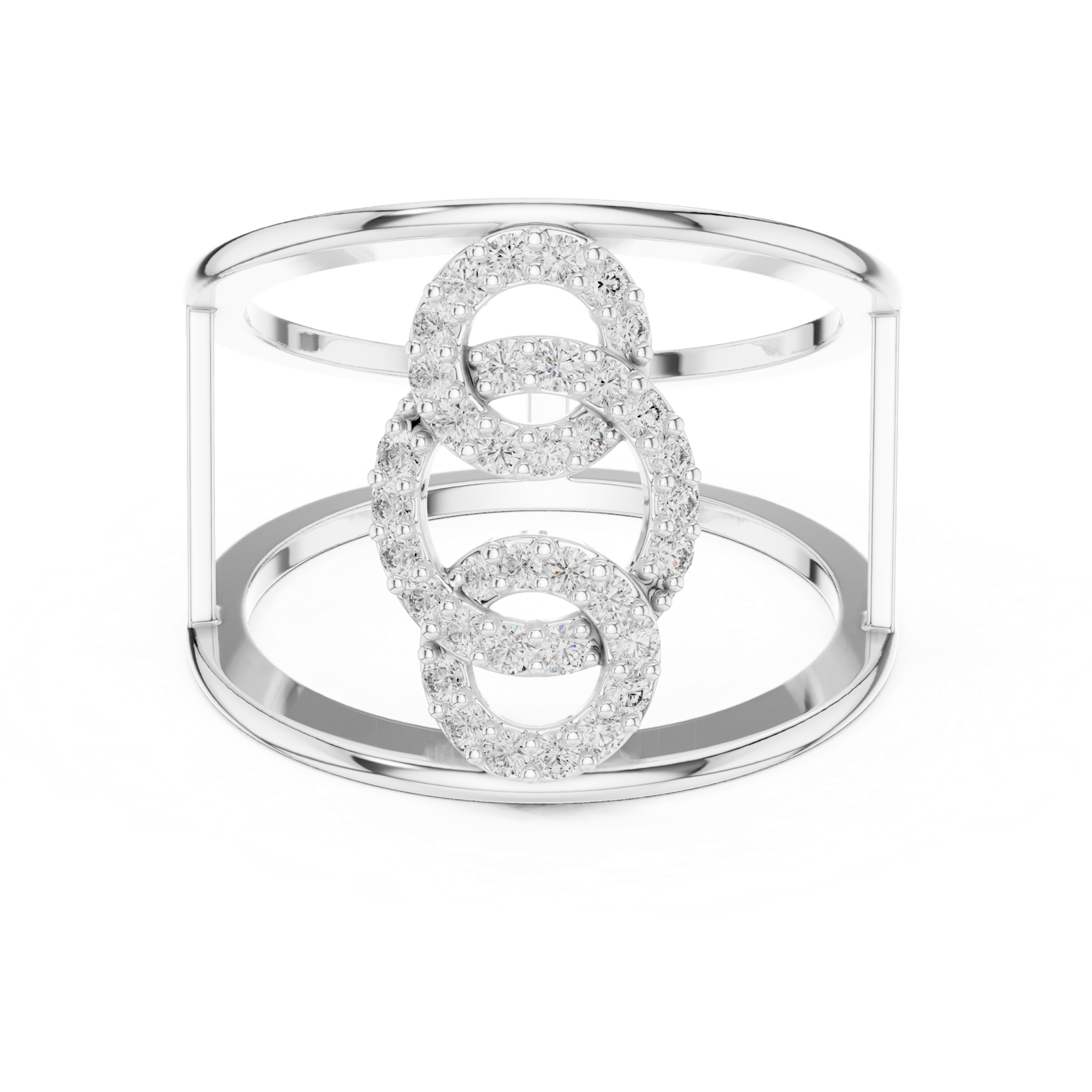 Gold Ring LR-01 (85), White Gold, view 4