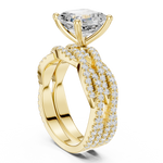 Gold Ring, Asscher center stone, Yellow Gold, view 1