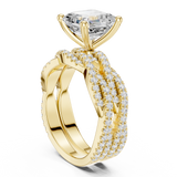 Gold Ring, Asscher center stone, Yellow Gold, view 1