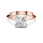 Gold Jewelry L36-8, Princess center stone, Rose Gold, view 4