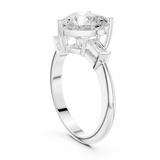 Gold Jewelry L35-67, Heart center stone, White Gold, view 1