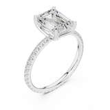 Gold Jewelry L36-16, Emerald center stone, White Gold, view 2