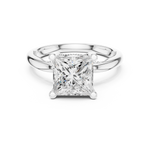 Gold Ring DDLR-175, Princess center stone, White Gold, view 4