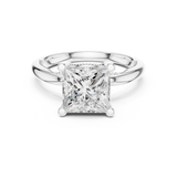 Gold Ring DDLR-175, Princess center stone, White Gold, view 4