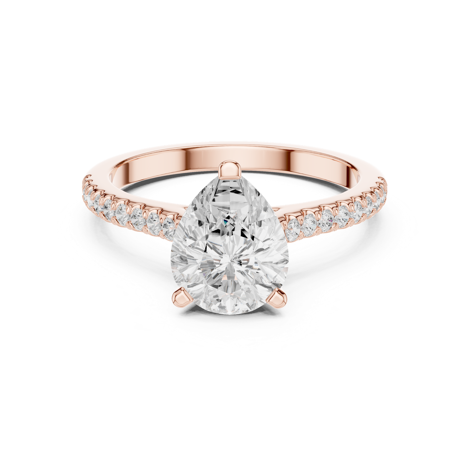 Gold Ring DDLR-1001, Rose Gold, view 4
