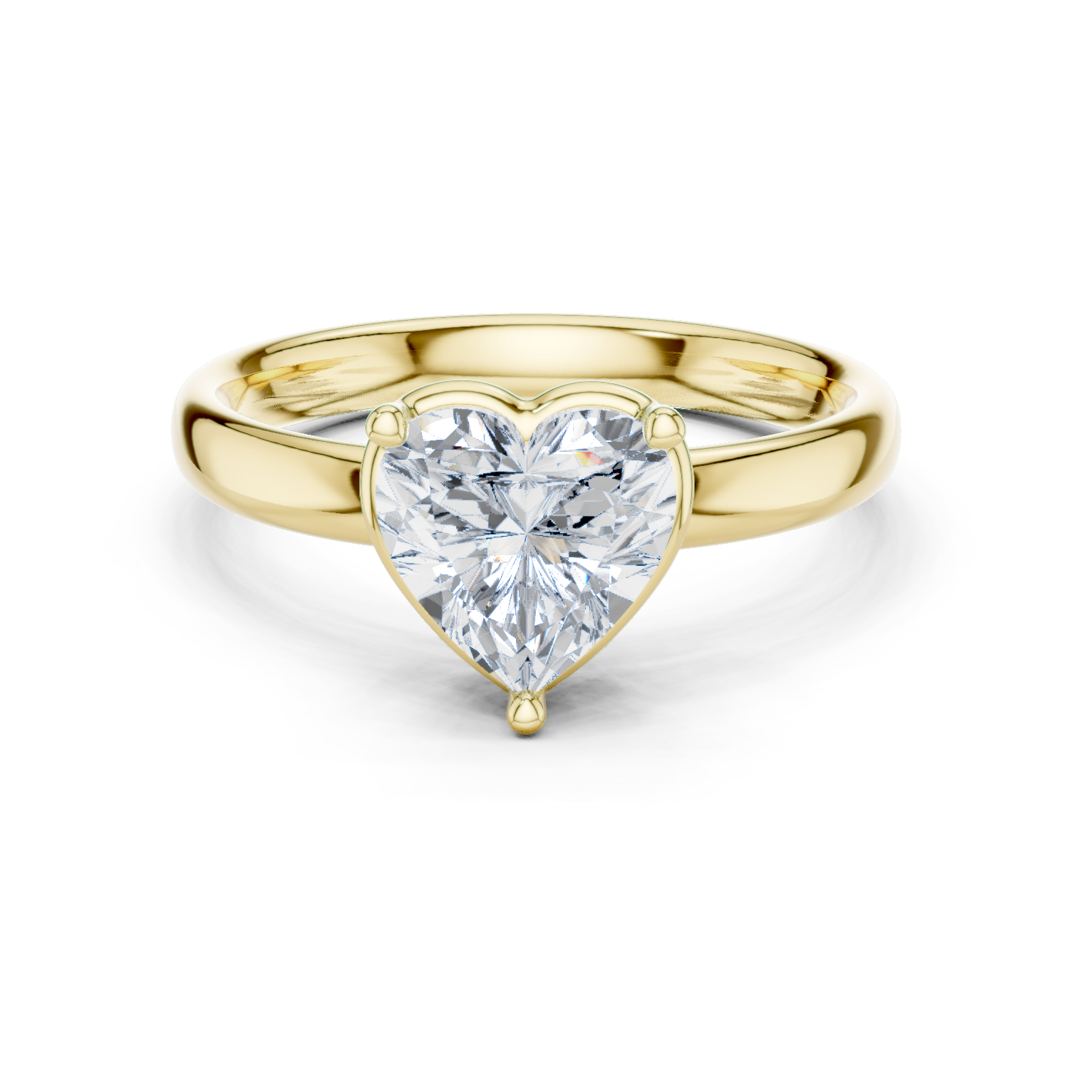 Gold Jewelry L36-10, Heart center stone, Yellow Gold