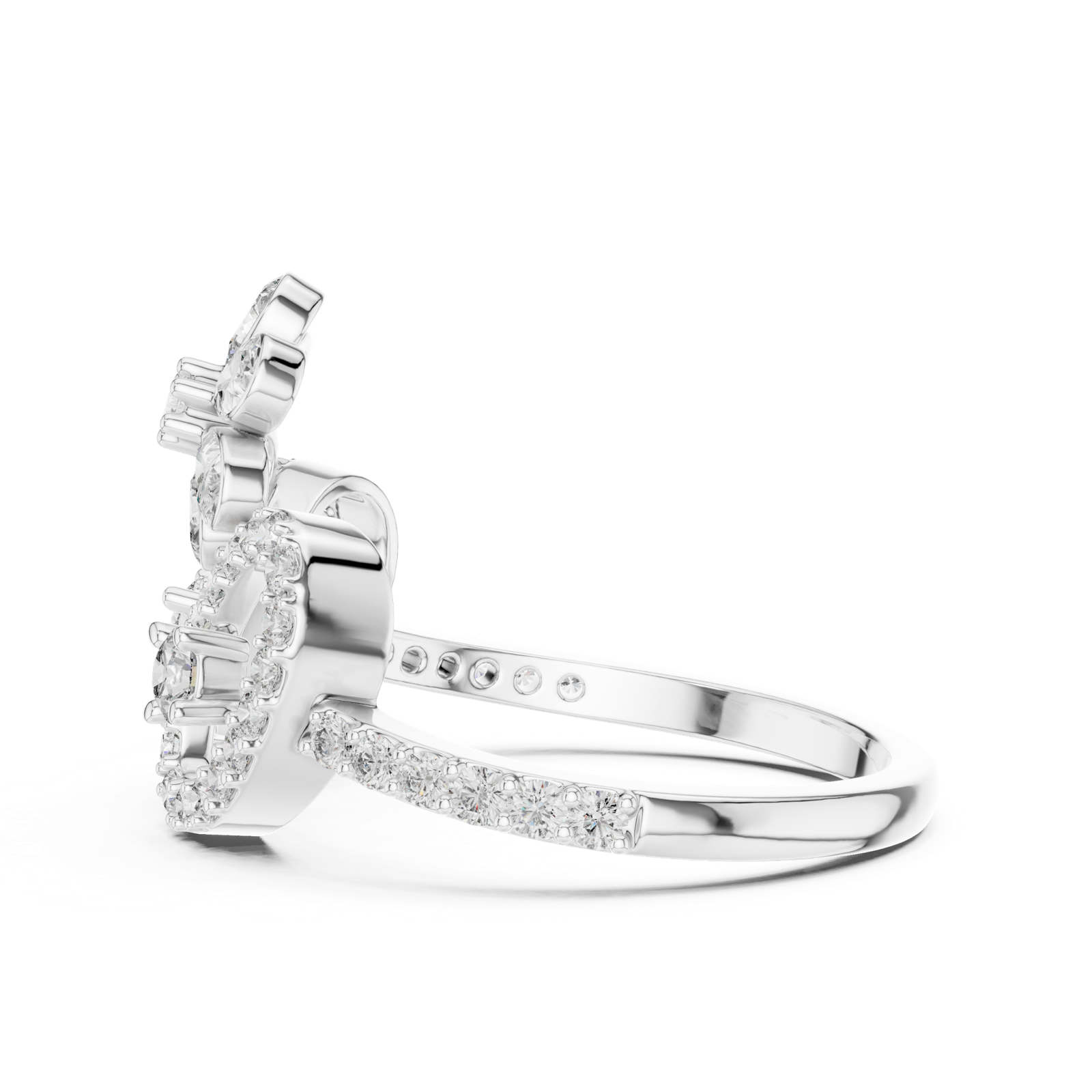 Gold Ring LR-01 (52), White Gold, view 3