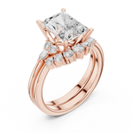 Gold Ring DDLR-440, Radiant center stone, Rose Gold, view 2