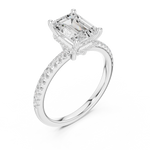 Gold Ring DDLR-177, Emerald center stone, White Gold, view 2