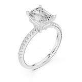 Gold Ring DDLR-177, Emerald center stone, White Gold, view 2