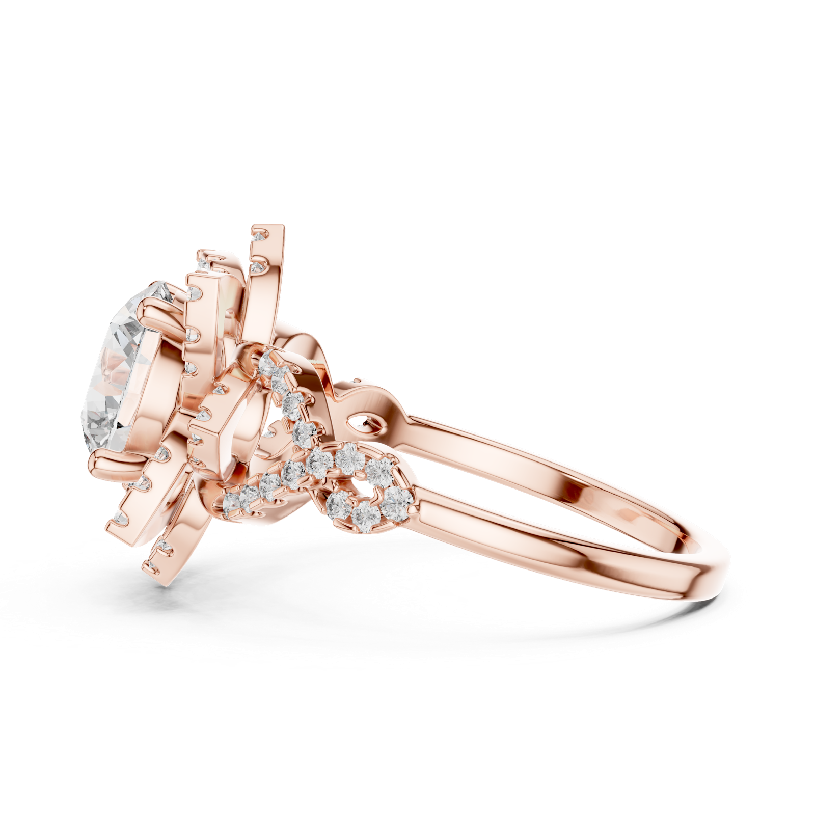 Gold Ring DDLR-061, Rose Gold, view 3