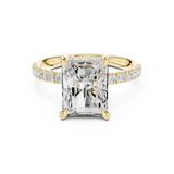 Gold Ring DDLR-259, Radiant center stone, Yellow Gold, view 4