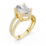 Gold Jewelry L36-13, Oval center stone, Yellow Gold, view 2