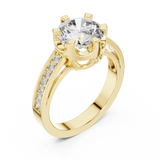 14K Solid Gold Lab Diamond Solitaire Ring, Yellow Gold, view 2
