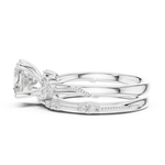 Gold Ring DDLR-299, Cushion center stone, White Gold, view 3
