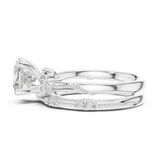 Gold Ring DDLR-299, Cushion center stone, White Gold, view 3