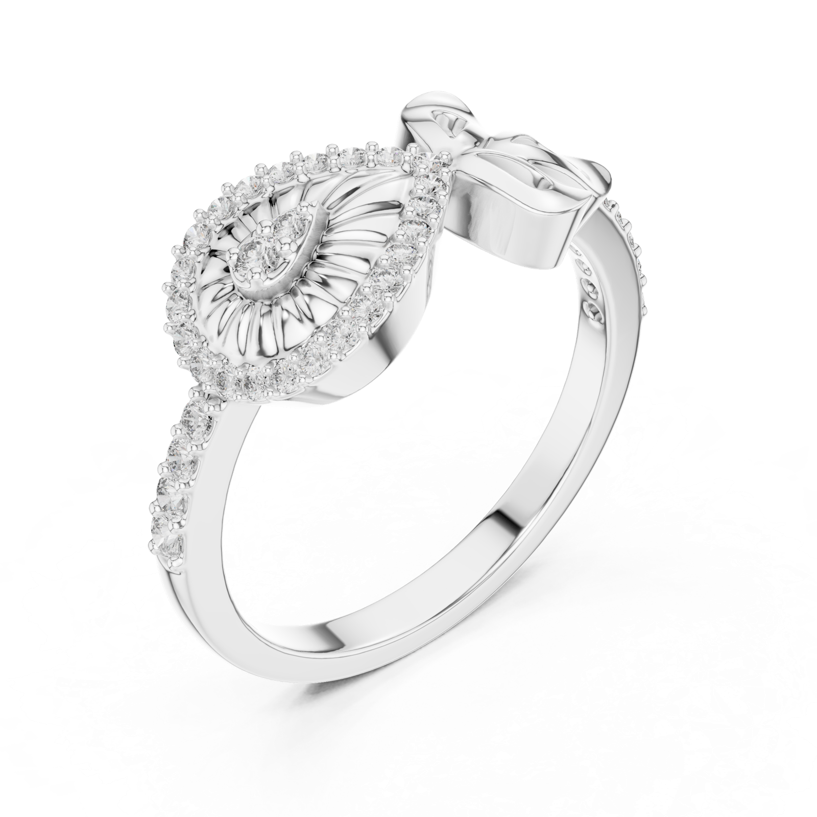 Gold Ring LR-01 (90), White Gold, view 2