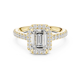 Gold Ring DDLR-118, Emerald center stone, Yellow Gold, view 4