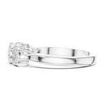 14K Solid Gold Lab Diamond Three-Stone Ring, White Gold, view 3