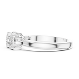 14K Solid Gold Lab Diamond Three-Stone Ring, White Gold, view 3