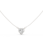 Gold Jewelry DDPO-007, Heart center stone, White Gold