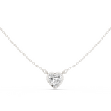 Gold Jewelry DDPO-007, Heart center stone, White Gold