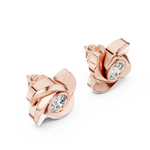 14K Solid Gold Lab Diamond Stud Earrings, Rose Gold, view 2