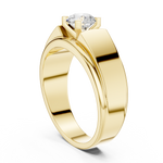 14K Solid Gold Lab Diamond Solitaire Ring, Yellow Gold, view 1