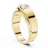 14K Solid Gold Lab Diamond Solitaire Ring, Yellow Gold, view 1