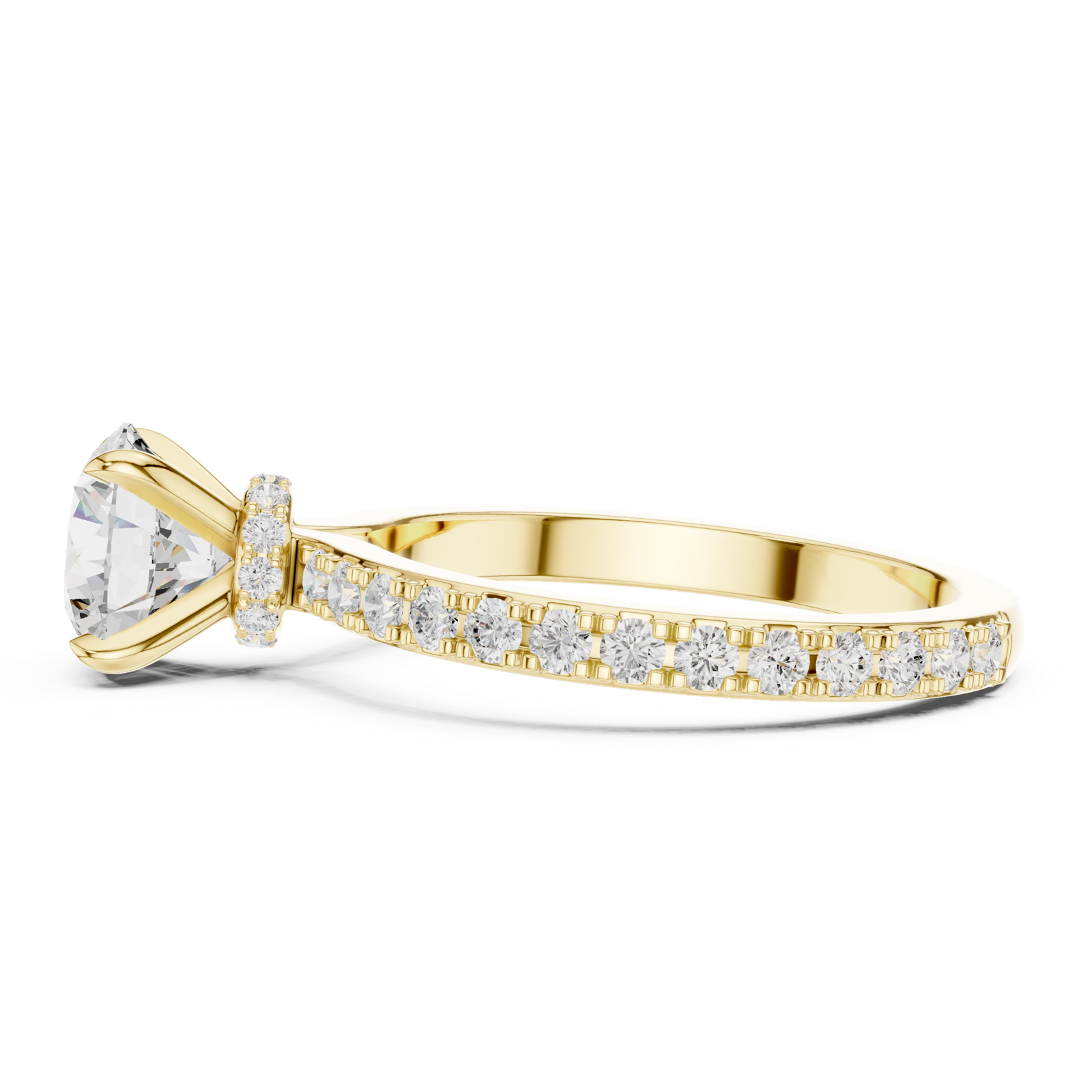 Gold Ring DDLR-787, Yellow Gold, view 3