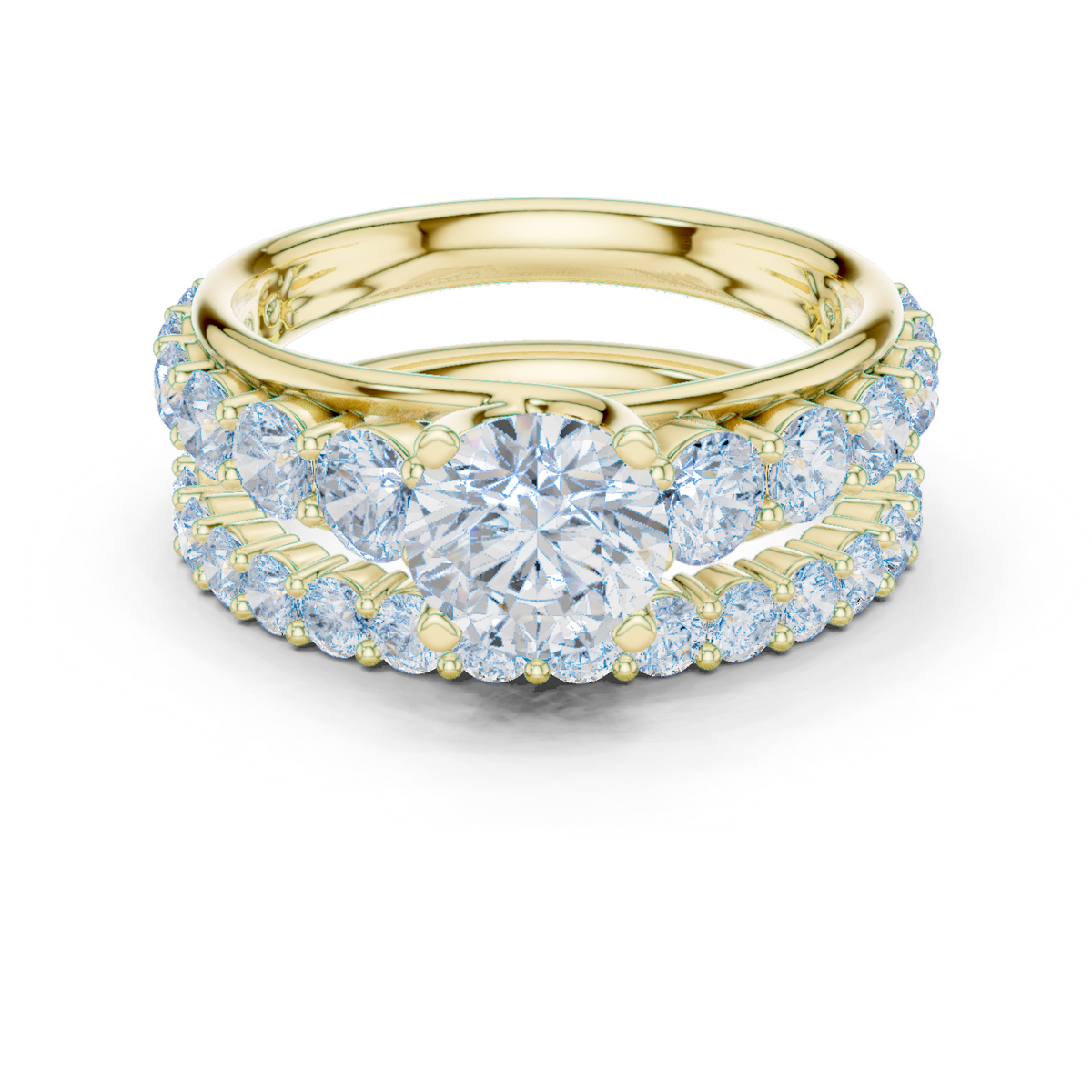 14K Solid Gold Lab Diamond Solitaire Ring, Yellow Gold