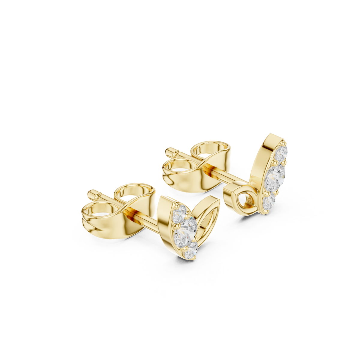 Gold Earrings SBER(17), Yellow Gold, view 1