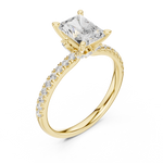 Gold Ring DDLR-256, Radiant center stone, Yellow Gold, view 2