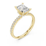Gold Ring DDLR-256, Radiant center stone, Yellow Gold, view 2