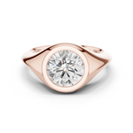 Gold Jewelry L36-4, Round center stone, Rose Gold