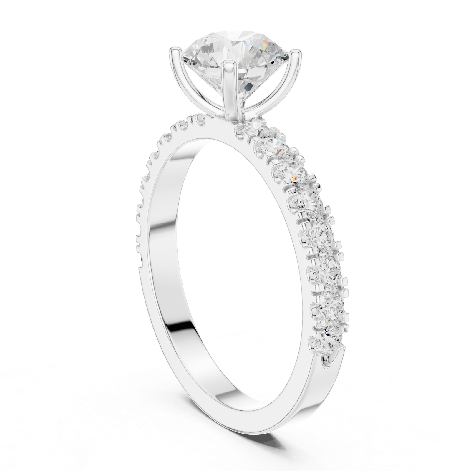 Gold Ring DDLR-1097, White Gold, view 1