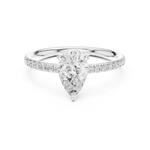 Gold Jewelry L36-15, Pear center stone, White Gold, view 4
