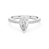 Gold Jewelry L36-15, Pear center stone, White Gold, view 4