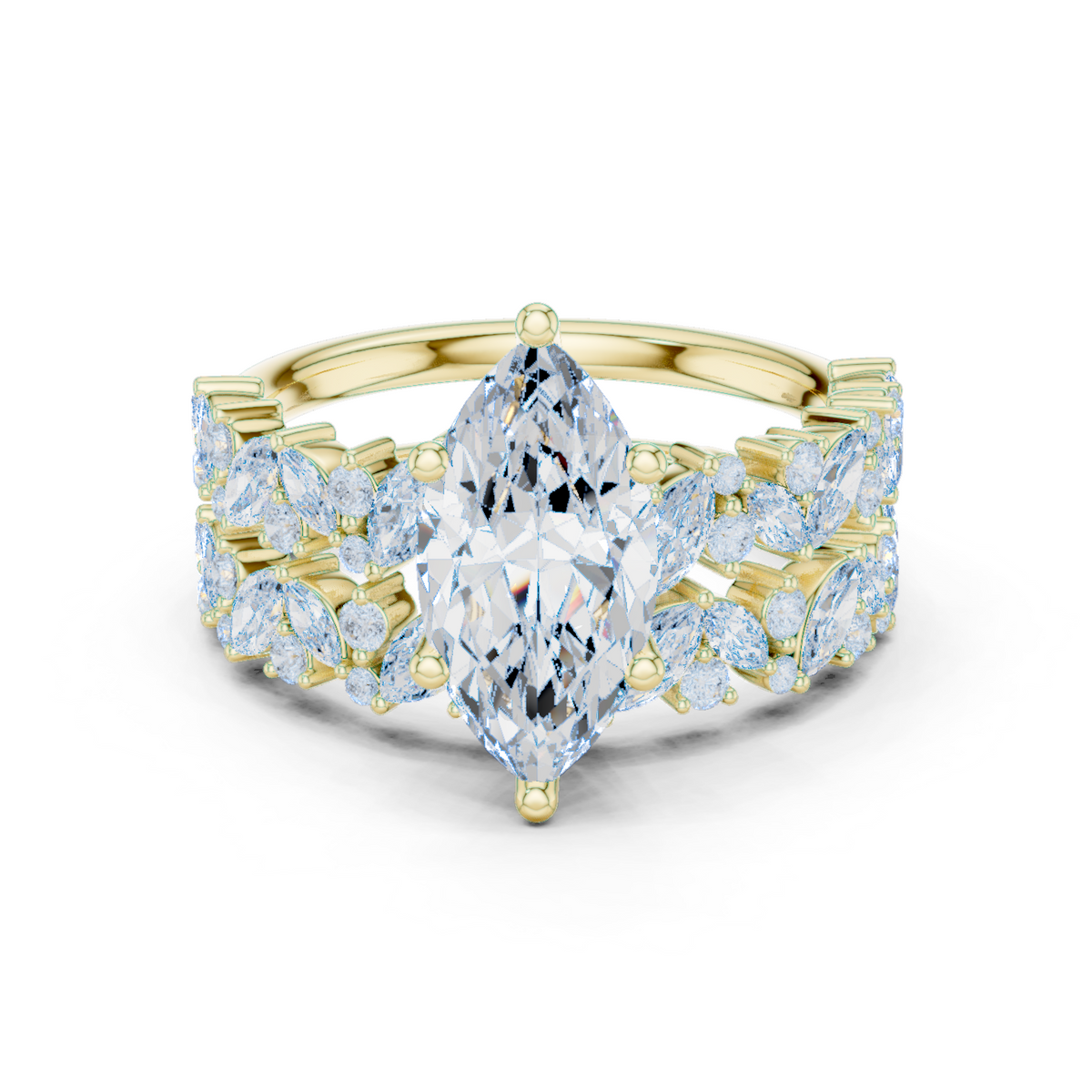14K Solid Gold Lab Diamond Solitaire Ring, Yellow Gold