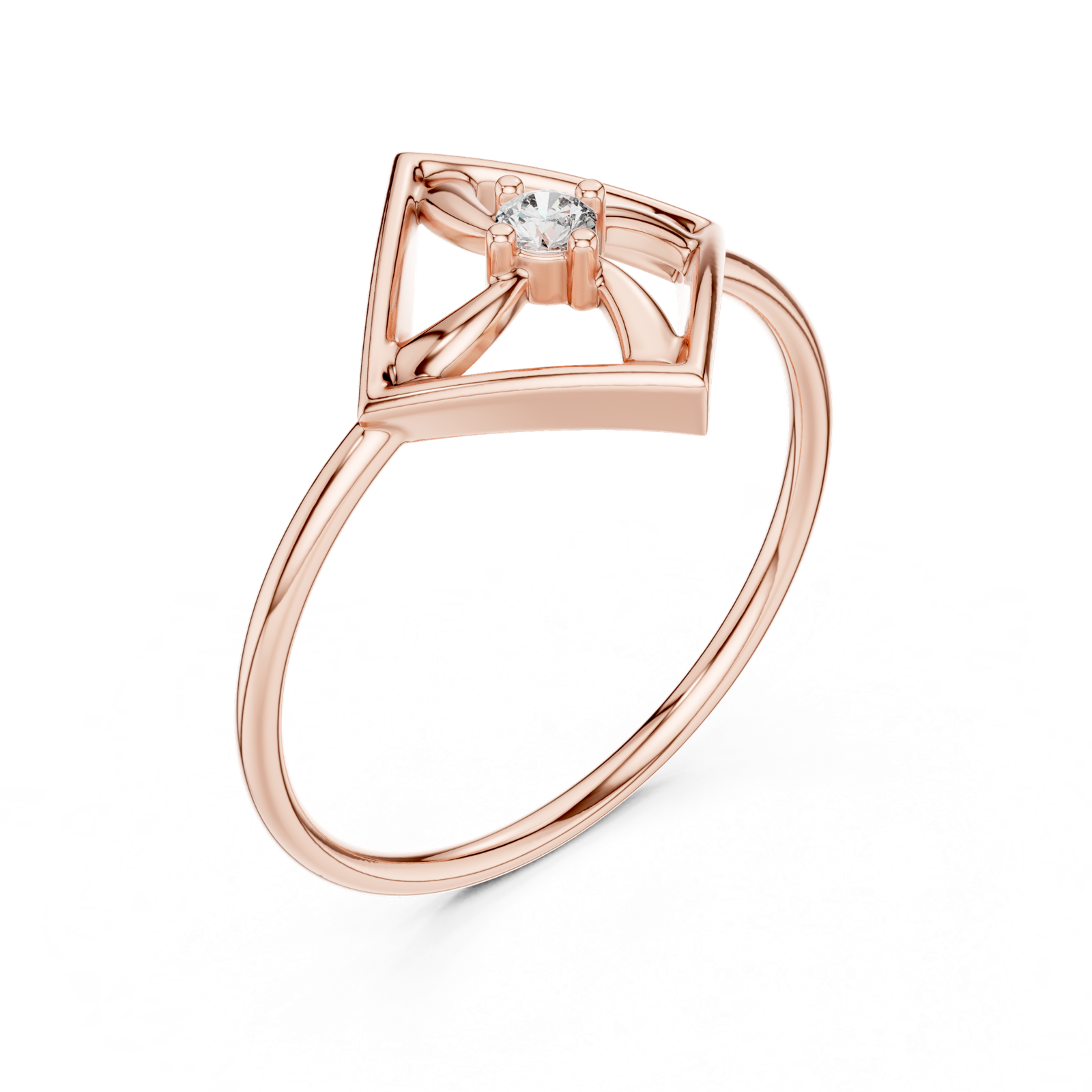 Gold Ring DR-6250, Rose Gold, view 2