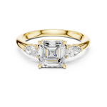 Gold Ring DDLR-035, Asscher center stone, Yellow Gold, view 4