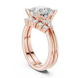 Gold Ring DDLR-440, Princess center stone, Rose Gold, view 1