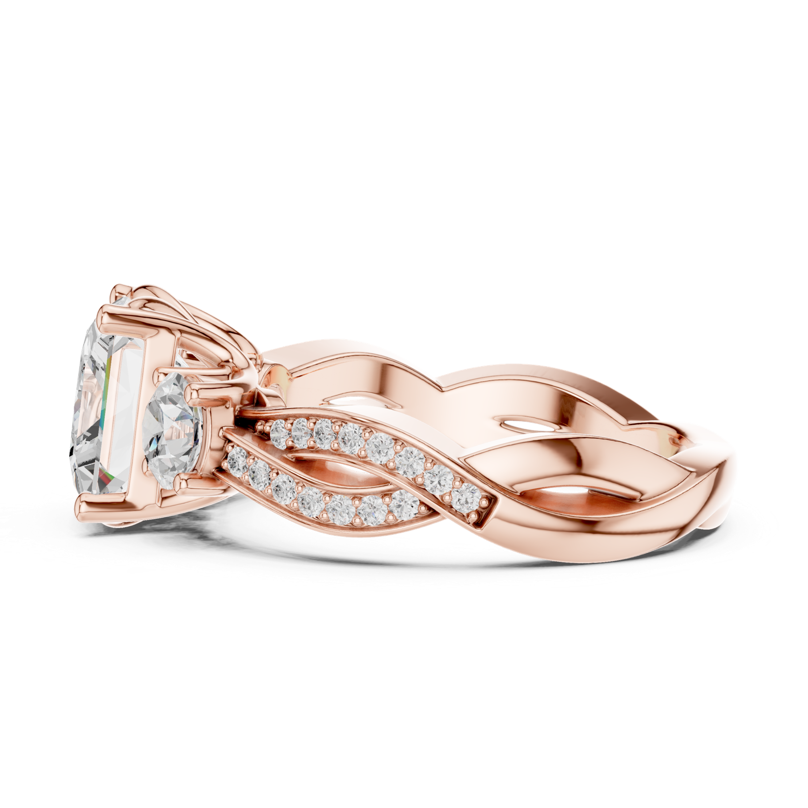 Gold Ring DDLR-268, Rose Gold, view 3
