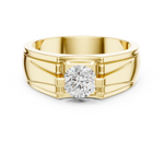 14K Solid Gold Lab Diamond Solitaire Ring, Yellow Gold, view 4