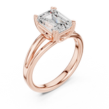Gold Jewelry L36-7, Emerald center stone, Rose Gold, view 2