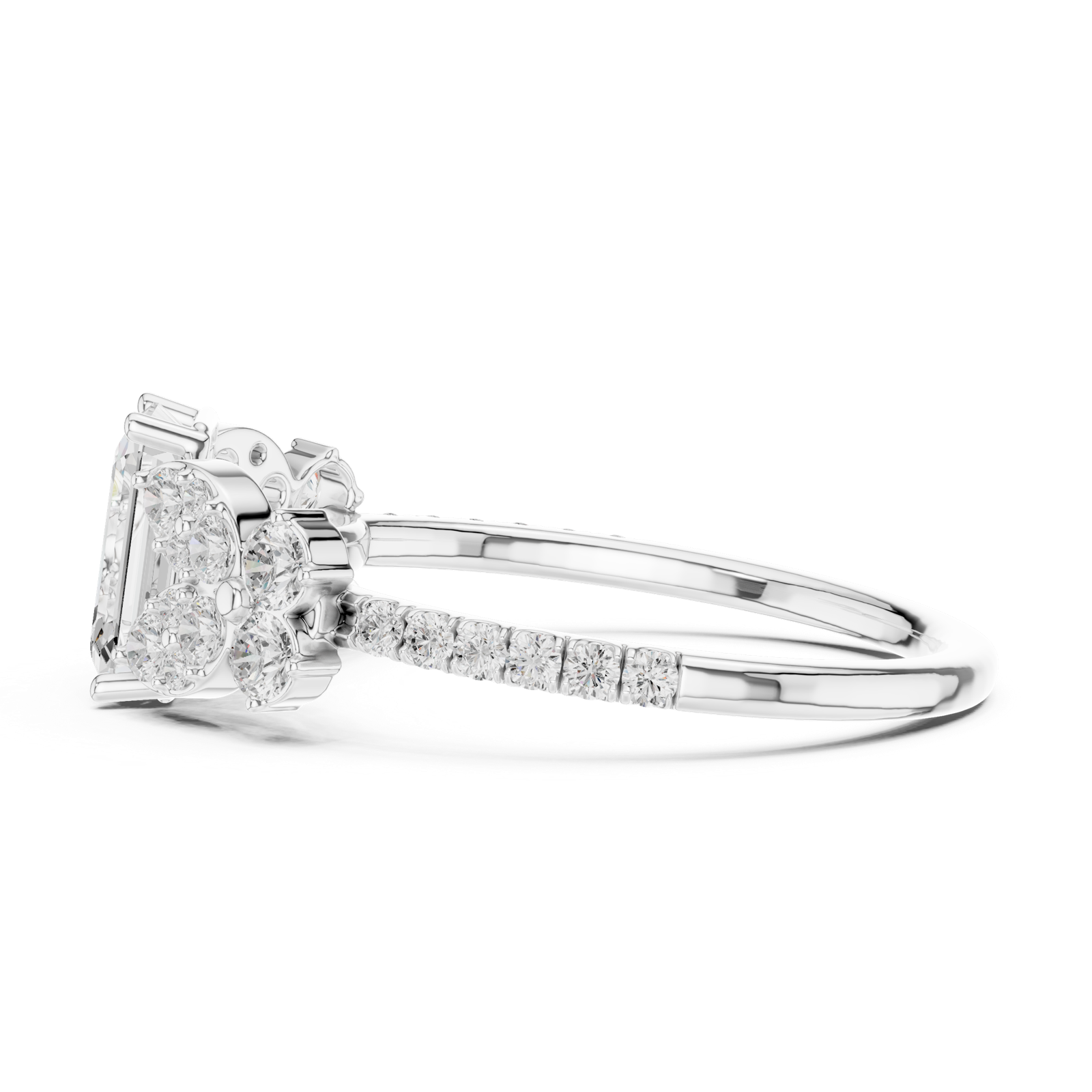 Gold Ring DDLR-1069, White Gold, view 3