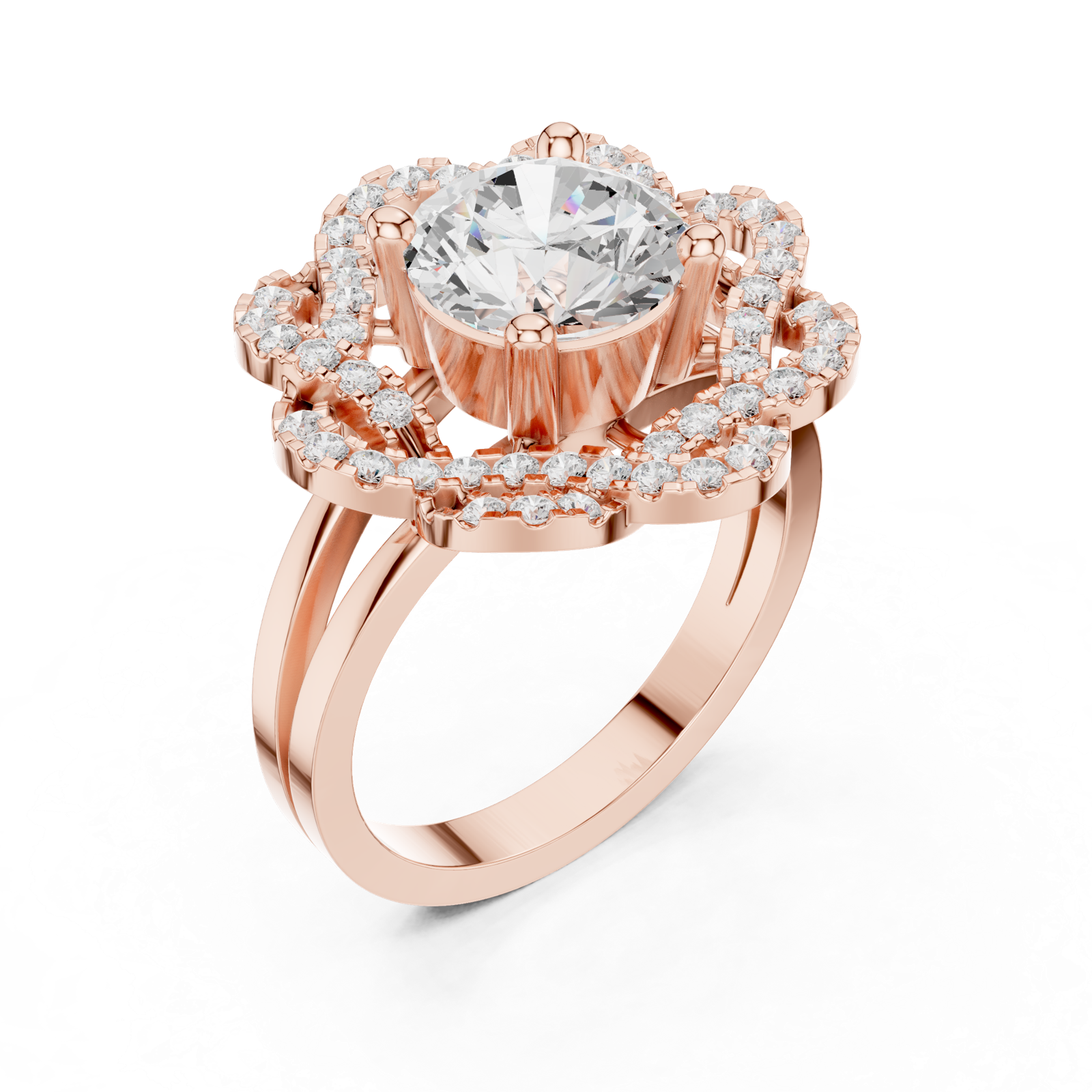 Gold Ring DDLR-404, Rose Gold, view 2
