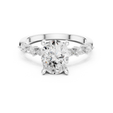 Gold Ring, Oval center stone, White Gold, view 4